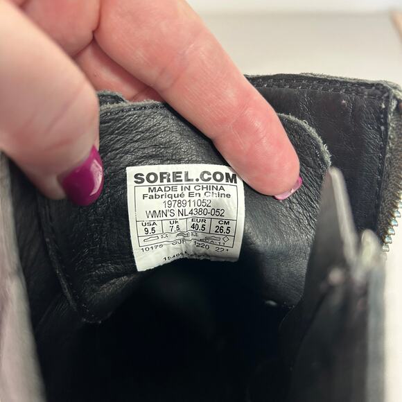 Sorel Womens Joan Uptown Wedge‎ Heel Boot Lace Up Zip Leather Gray Size 9.5 - Picture 4 of 14